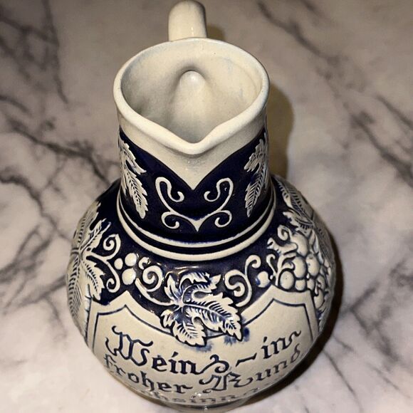 Geritz Gerz West Germany Wine Pitcher Pottery Stoneware 7.5x6" - Picture 7 of 10